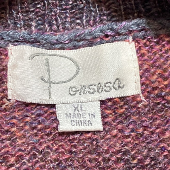 Ponsesa Purple Striped Sweater XL - Picture 10 of 12